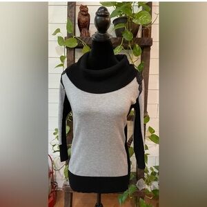 Cowl neck sweater with lace